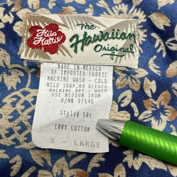 Vintage Hilo Hattie Hawaiian Hawaii Shirt Men Size XL Pineapple Aloha Tropical - Picture 9 of 9